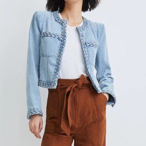Veronica Beard Arrowe Chambray Jacket in Glacier Blue